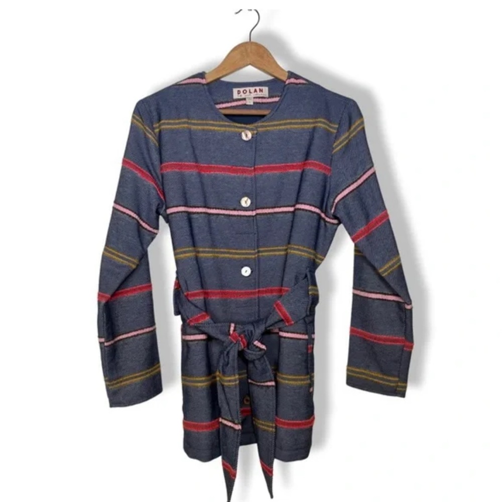 Anthropologie Dolan stripped belted coat
